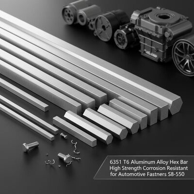 6351 T6 Алюминиевая сплав с шестигранной стойкой высокой прочности, устойчивая к коррозии для автомобильных крепежных устройств S8-S50