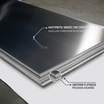 Corrosion-Resistant 304 Stainless Steel Sheet Chromium Nickel 2B BA Finish ASTM A240